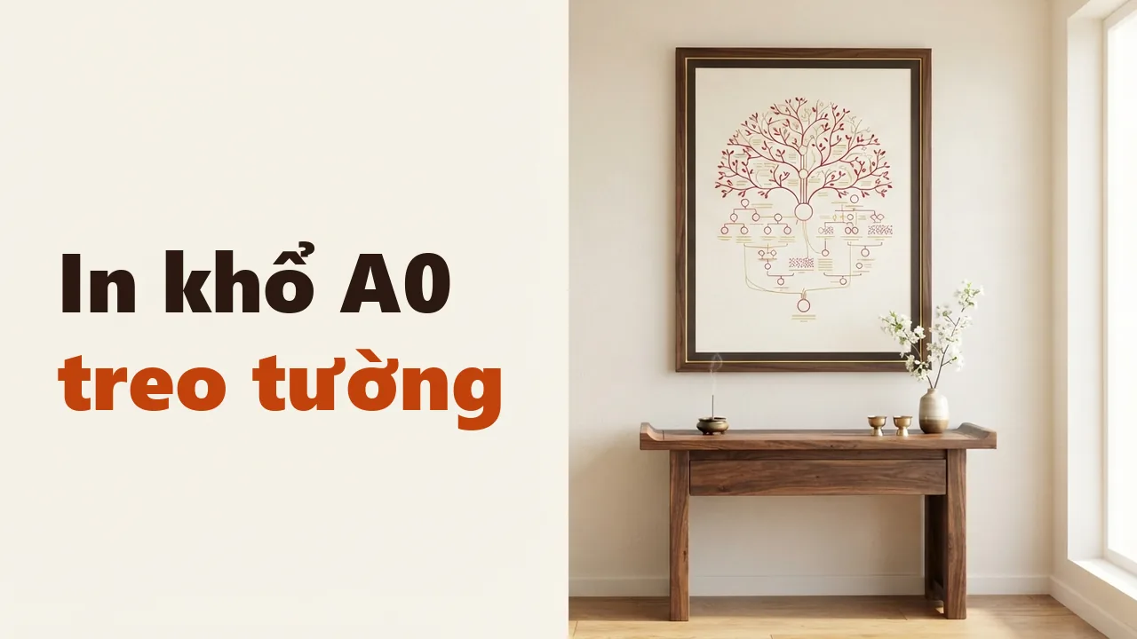 In phả đồ, cây gia phả khổ lớn treo nhà thờ họ: chọn khổ, chất liệu và trang trí